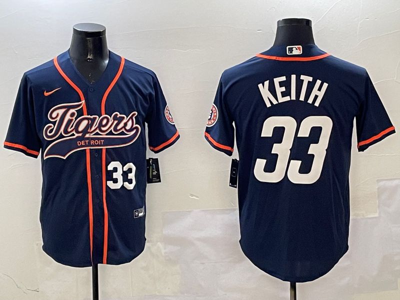 Men Detroit Tigers #33 Keith Blue Jointly Name 2025 Nike MLB Jersey style 2->detroit tigers->MLB Jersey